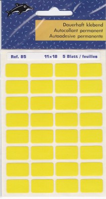 Etiketten 11x18 mm fluo gelb