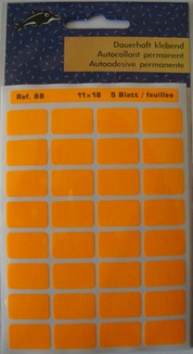 Etiketten 11x18 mm fluo orange