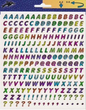 Buchstaben / Zahlen 9 mm multicolor